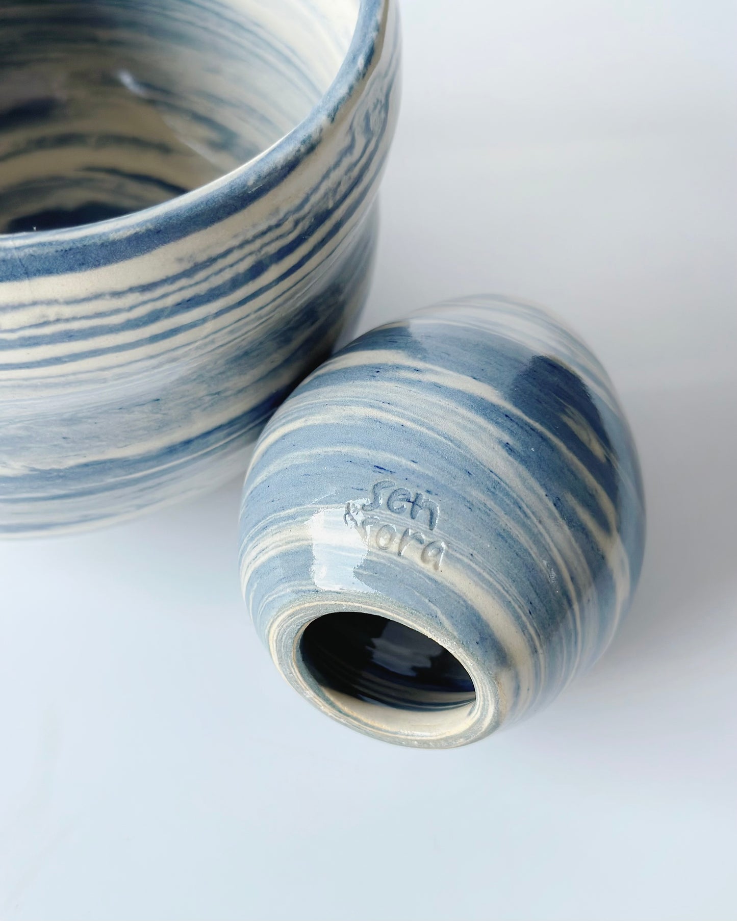 Blue Swirl Matcha Bowl