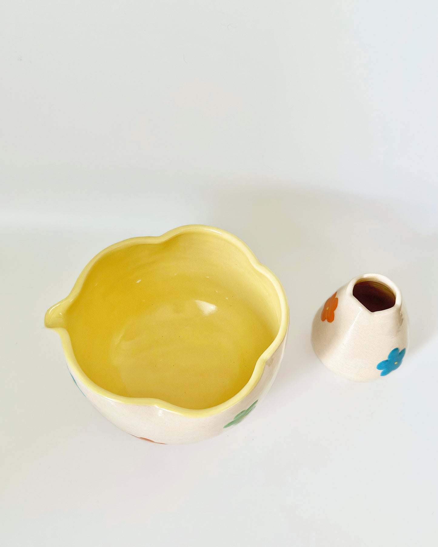 Colorful Flowers Matcha Bowl