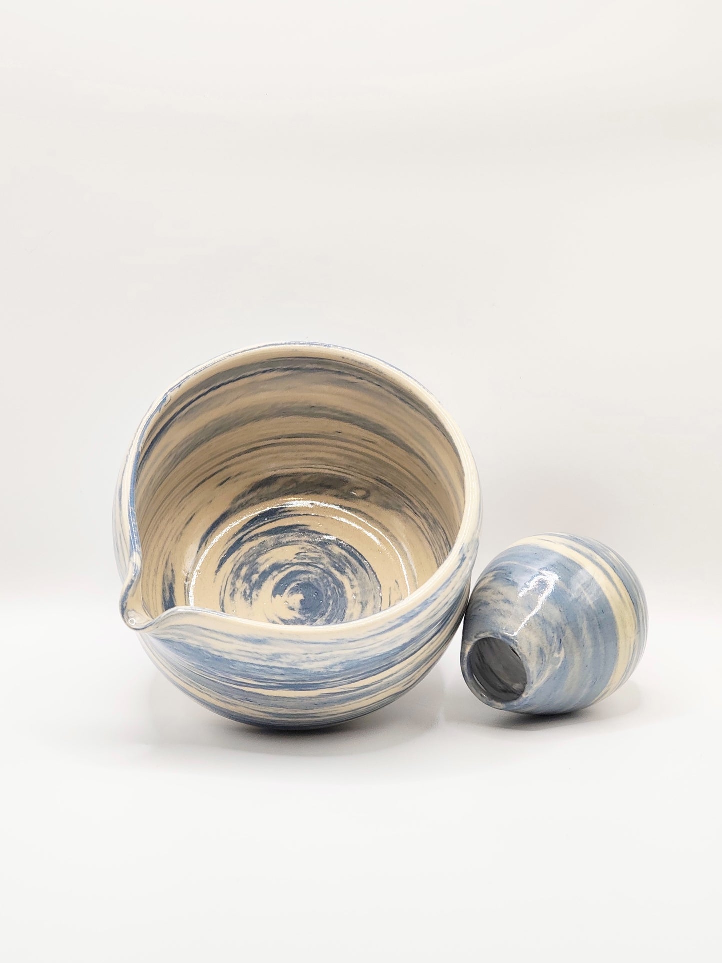 Blue Swirl Matcha Bowl