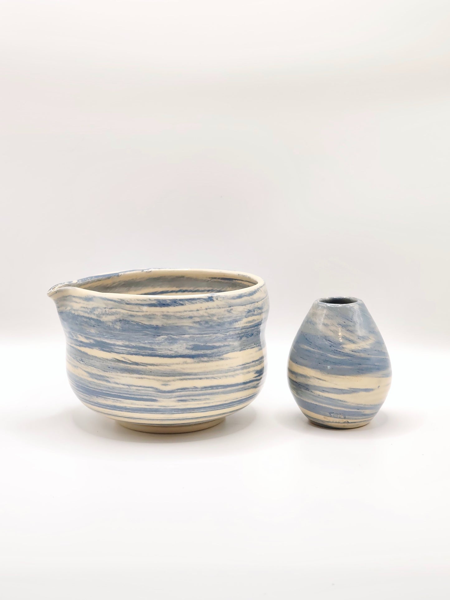 Blue Swirl Matcha Bowl