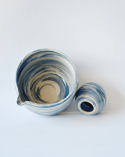 Blue Swirl Matcha Bowl