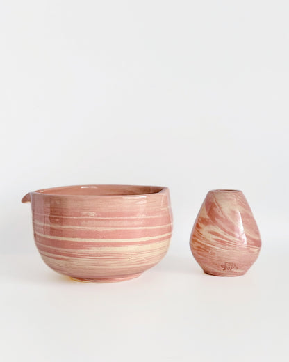 Pink Swirl Matcha Bowl