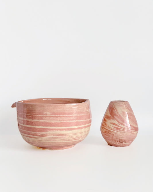 Pink Swirl Matcha Bowl