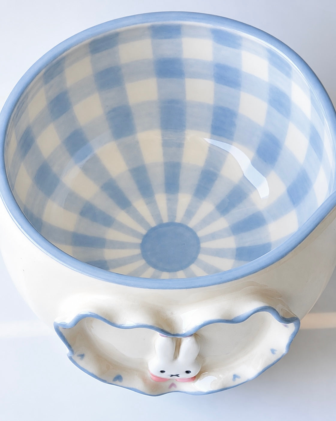 [Preorder] Blue Gingham Bunny Matcha Bowl