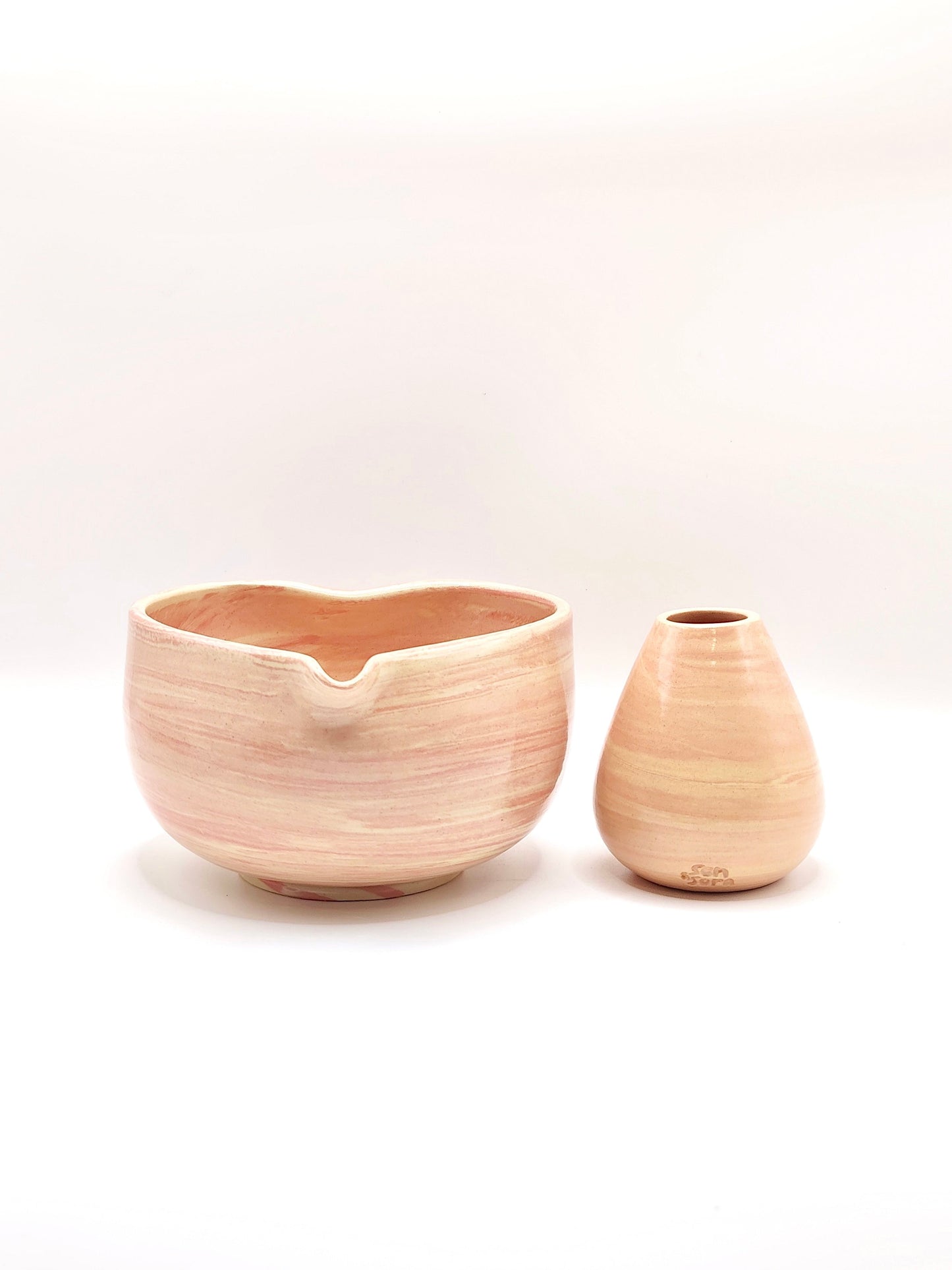 Pink Swirl Matcha Bowl