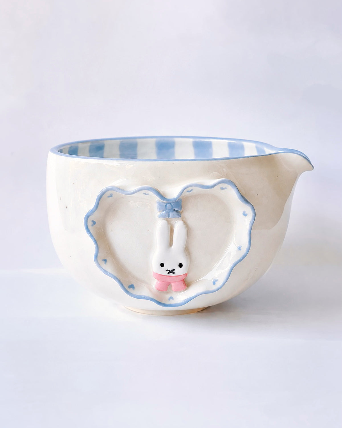 [Preorder] Blue Gingham Bunny Matcha Bowl