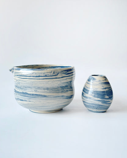 Blue Swirl Matcha Bowl