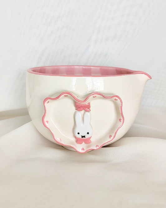 Heart-Miffy Pink Matcha Bowl