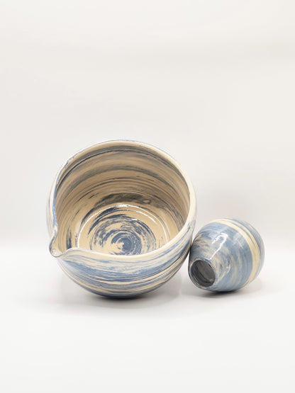 Blue Swirl Matcha Bowl