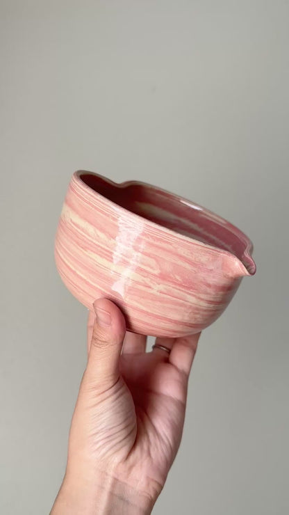 Pink Swirl Matcha Bowl